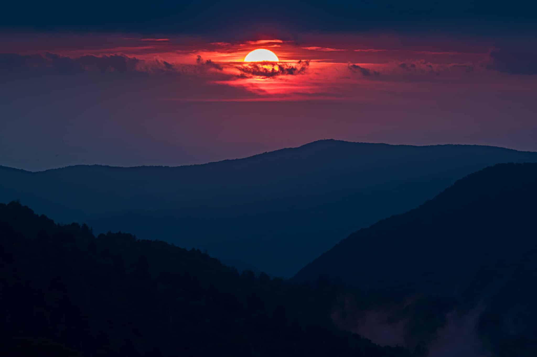 Sunset in the Great Smokey Mountains National Park