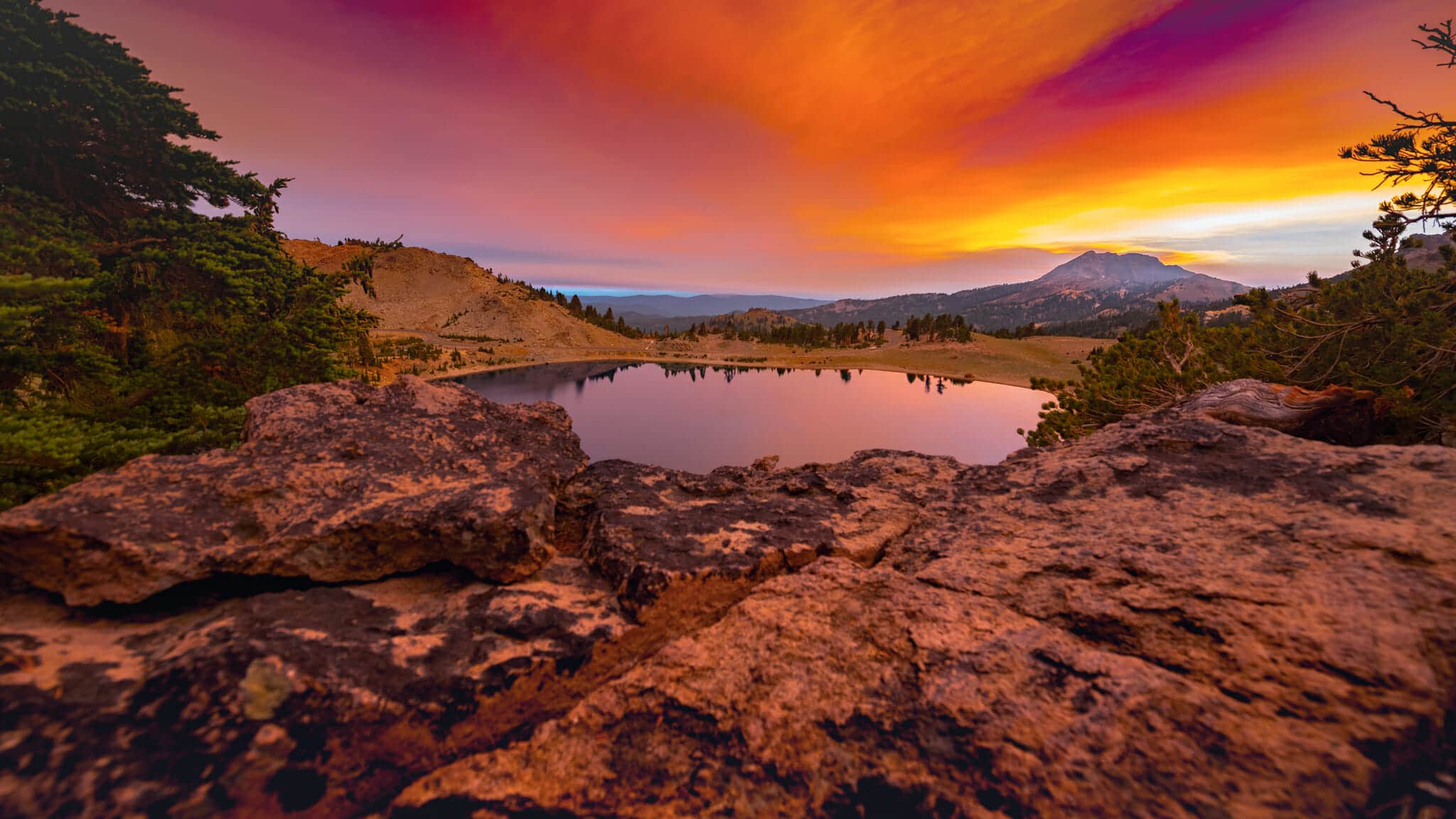 Sunset at Lassen Volcaninc National Park